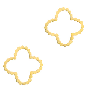 Breloques en acier inox connecteur fleur Dor&eacute;