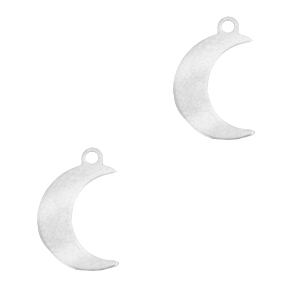 Breloques en acier inox lune Argent&eacute;