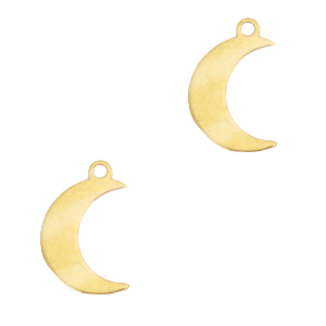 Breloques en acier inox lune Dor&eacute;