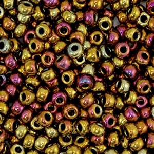 Perles de rocailles Miyuki 8/0 Metallic gold iris 8-462
