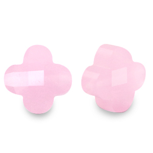 Perles &agrave; facettes Fashion tr&egrave;fle Rose azal&eacute;e