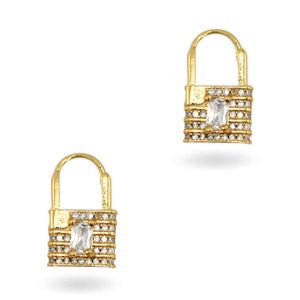 Boucles d'oreilles en Zirconium Dor&eacute;