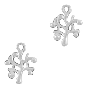 Breloques en m&eacute;tal DQ arbre Argent&eacute; antique (sans nickel)