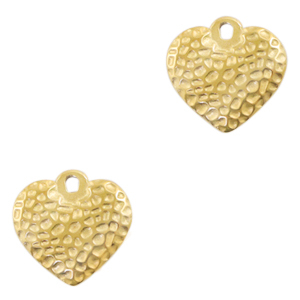 Breloques en acier Inox coeur Dor&eacute;