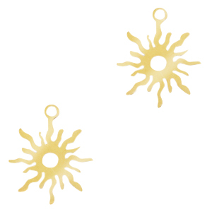 Breloques en acier Inox soleil Dor&eacute;