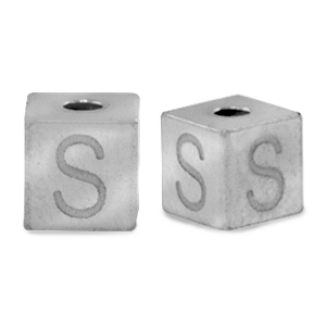 Perles en acier Inox lettre S Argent&eacute;
