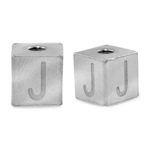 Perles en acier Inox lettre J Argent&eacute;