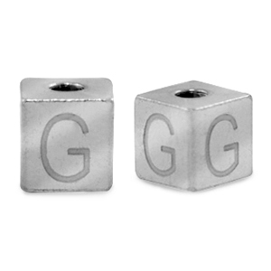 Perles en acier Inox lettre G Argent&eacute;