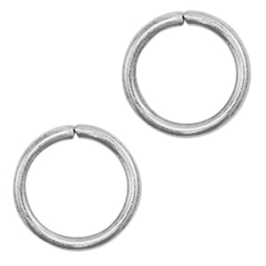 Appr&ecirc;ts en acier inox anneau bris&eacute; 11mm Argent&eacute;