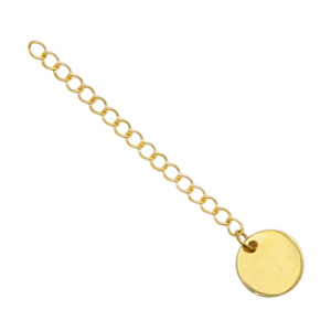 Appr&ecirc;ts en acier inox cha&icirc;nette d'extension m&eacute;daillon rond 10mm Dor&eacute;
