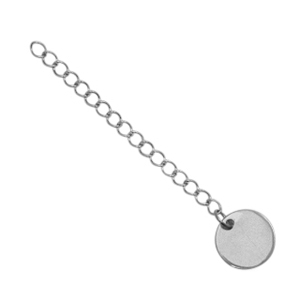 Appr&ecirc;ts en acier inox cha&icirc;nette d'extension m&eacute;daillon rond 10mm Argent&eacute;
