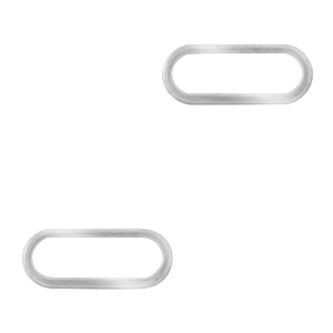 Breloques en acier Inox/connecteur ovale Argent&eacute;