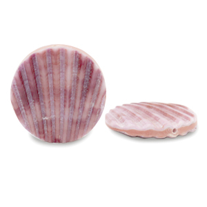 Perles coquillage 25mm Vintage rose violet