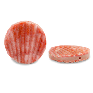 Perles coquillage 20mm Rouge