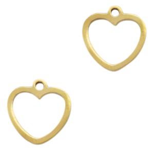 Breloques en acier Inox coeur Dor&eacute;