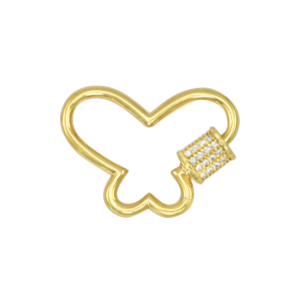 Fermoir Zirconium papillon Dor&eacute;