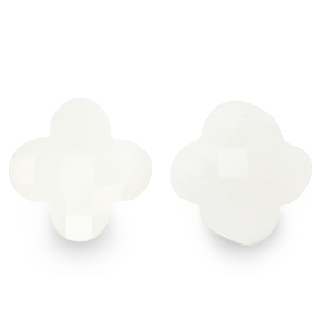 Perles &agrave; facettes Fashion tr&egrave;fle Blanc