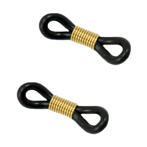 Appr&ecirc;ts en acier inox attache cordon &agrave; lunettes Noir-dor&eacute;