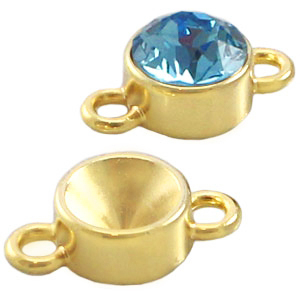 Appr&ecirc;ts en m&eacute;tal TQ sertis pour Swarovski SS39 2 anneaux Dor&eacute;