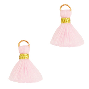 Pompons 1.5cm Dor&eacute;-rose clair