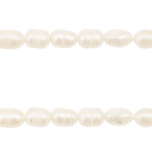 BQ Perles d'eau douce "grain de riz" 8x6mm Blanc naturel