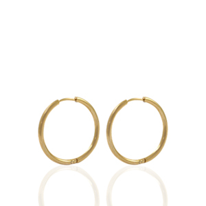 Boucles d'oreilles en acier Inox cr&eacute;oles 14mm Dor&eacute;
