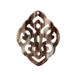 Pendentifs en r&eacute;sine baroque losange Marron m&eacute;lang&eacute;