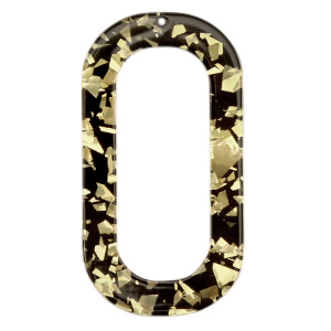Pendentifs en r&eacute;sine oblong ovale Noir champagne