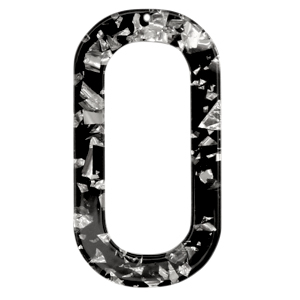 Pendentifs en r&eacute;sine oblong ovale argent&eacute;-noir