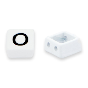Perles tile O Blanc-noir