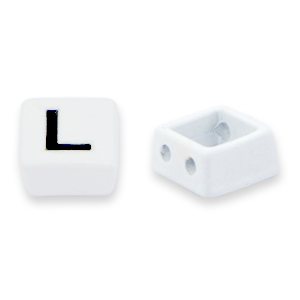 Perles tile L Blanc-noir