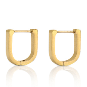 Boucles d'oreilles en acier Inox fer &agrave; cheval Dor&eacute;