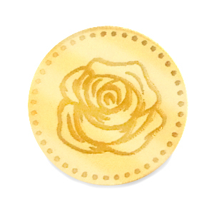 Cabochons Plexx 20mm Fleur de naissance Juin - Rose Dor&eacute;