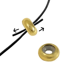 Appr&ecirc;ts en acier Inox perles stoppeur 9x4mm Dor&eacute;