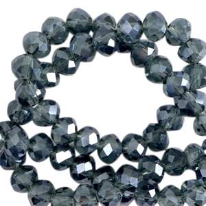 Perles &agrave; facettes 4x3mm disque Heishi Bleu Montana-pearl shine coating