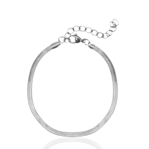 Bracelets en acier Inox cha&icirc;ne maille serpentine Argent&eacute;