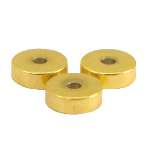 Perles en acier inox disque 6mm Dor&eacute;