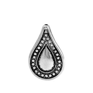 Perles en m&eacute;tallique goutte d&eacute;co Argent&eacute; antique