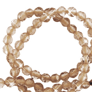 Pierres naturelles 3mm facett&eacute;es Topaze clair-pearl shine coating