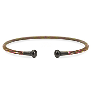 Bijoux C.U.S&reg; bracelet jonc Marron-argent&eacute; anthracite
