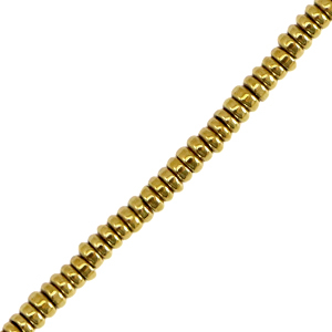 Perles h&eacute;matites disque Dor&eacute;