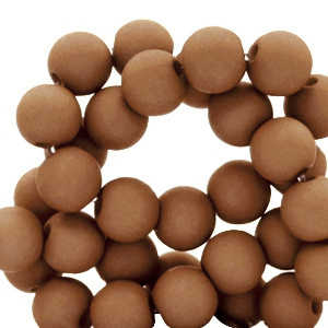 Perles acryliques 6 mm mat Marron des marais