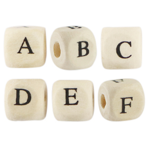 Perles lettres en bois Bois naturel