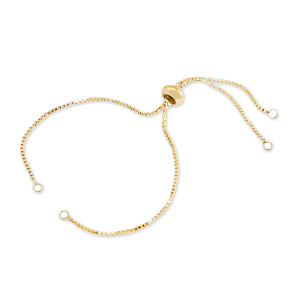 Appr&ecirc;ts en m&eacute;tal DQ semi-bracelet avec perle stoppeur Dor&eacute; (sans nickel)