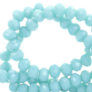 Perles &agrave; facettes 4x3mm disque Heishi Bleu s&eacute;r&eacute;nit&eacute;-pearl shine coating