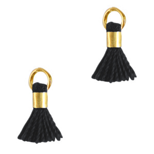 Pompons 0.7cm Dor&eacute;-noir