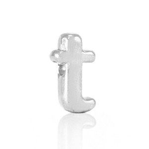 Perles alphabet en m&eacute;tal DQ T Argent&eacute; antique (sans nickel)