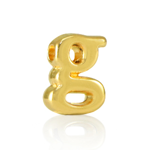 Perles alphabet en m&eacute;tal DQ G Dor&eacute; (sans nickel)