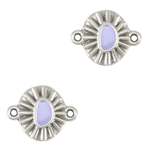 Breloques en m&eacute;tal DQ connecteur Argent&eacute; antique-violet lavande (sans nickel)
