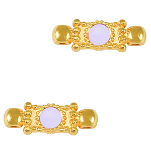 Breloques en m&eacute;tal DQ connecteur Dor&eacute;-violet lavande (sans nickel)